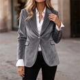 thumbnail image 4 of CHUMUD Women's Velvet Blazer Single Button Lapel Collar Jacket Slim Fit Party Evening Outerwear, S-3XL, 4 of 5
