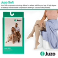 thumbnail image 3 of Juzo Soft 15-20 mmHg Compression Stockings, Thigh High, Silicone Band, Open Toe | Compression Socks for Tired, Aching or Swollen Legs, Minor Varicosities | Beige, X-Small (I), 3 of 6