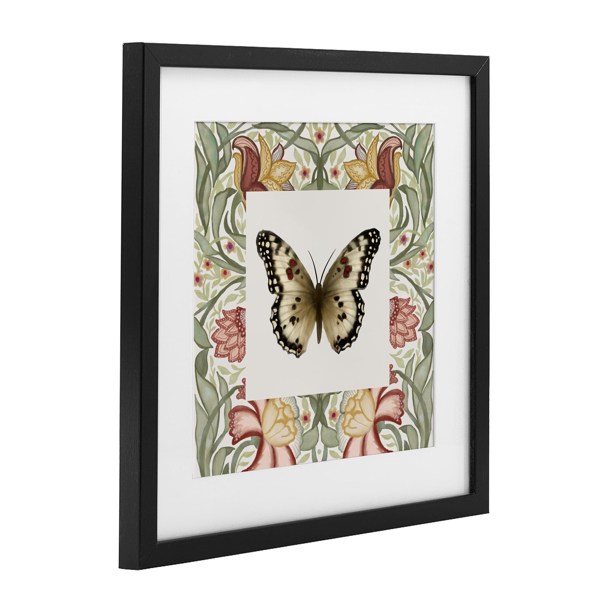 Stupell Industries Warm Toned Baroque Butterfly Black Framed Print Under Glass, design by Elizabeth Medley