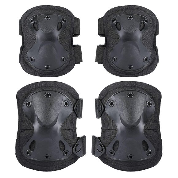 Taktik Dizlik, Dirseklik, Askeri Koruyucu Set, CS Paintball, Av, Airsoft için Dizlik, Siyah_Mükemmel Hediye