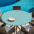 thumbnail image 6 of Round Table Cover 45-54 Inch Aqua Waterproof Reusable Table Cloth Round Fitted Vinyl Tablecloth with Elastic Edged for Parties Outdoors, Rustic Farmhouse Solid Color, 6 of 9