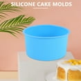 thumbnail image 2 of Silicone Mini Cake Molds 4 Inch Round Baking Pan Non-Stick Silicone Baking Mold Bakeware Pan Reusable Blue, Set of 6, 2 of 8