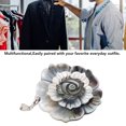 thumbnail image 3 of Natural Abalone Shell Pendant Handmade 3-Layered Flower Necklace Seashell Jewelry Decoration Gift, Mysterious Silver Black Floral Charms, 10.0 x 7.0 in / 25.4 x 17.8 cm, 3 of 9
