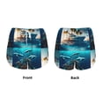 thumbnail image 3 of Balery Hawaiian Ship Dolphin Pantalones cortos deportivos para mujer con forro y dos bolsillos, elásticos, para entrenamiento, gimnasio, yoga-Small, 3 of 7