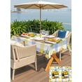 thumbnail image 5 of Outdoor Tablecloth with Umbrella Hole for Patio/Picnic/Party/Camping, Lemon Basket Summer Waterproof Table Cloth Rectangle Table Cover Washable, Eucalyptus Blue Yellow Plaid (60"x 120"), 5 of 8