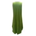 thumbnail image 6 of IROINNID Women's V-Neck Shift Dress Gorgeous Fashion Sleeveless Solid Ladies Pocket Vest Long Dress Ankle-Length Dress, 6 of 7