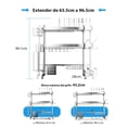 thumbnail image 2 of Escurridor de Trastes Acero Inoxidable 3 Niveles, Escurridor de Trastes sobre Fregadero, Largo Ajustable Entre 63 y 96cm, Grande Estante de Almacenamiento de Cocina Multifuncional, 2 of 7