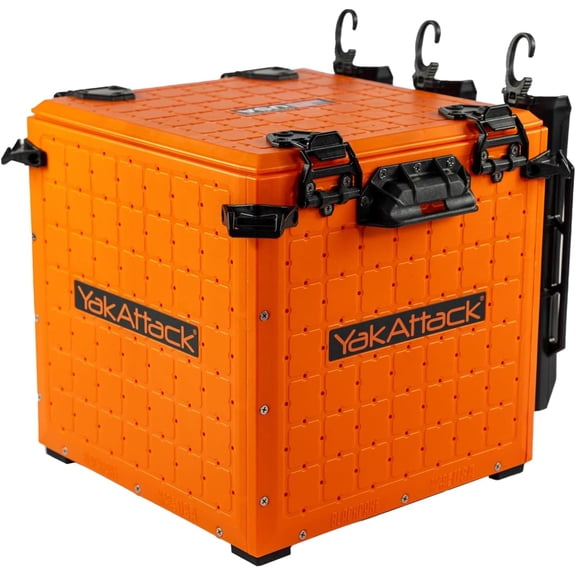 YakAttack BlackPak Pro 13" x 13" Fishing Crate W/ 3 Rod Holders - Orange