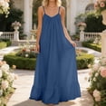 thumbnail image 5 of Womens Summer Sleeveless Backless Cami Dress Adjustable Spaghetti Strap Ruched Ruffle Hem Flowy Beach Vacation Sundress, 5 of 7