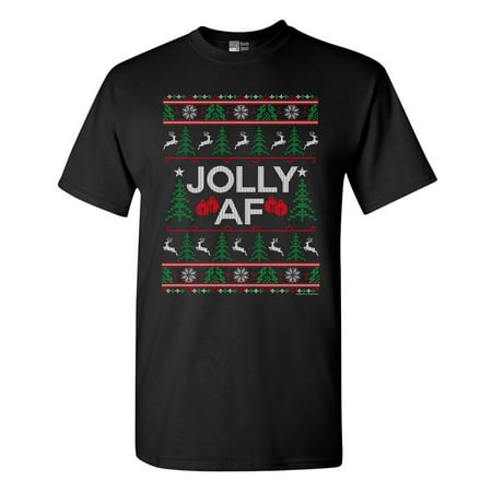 Af Shirt - Jolly AF Christmas Holidays Funny Adult DT T-Shirt Tee