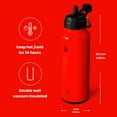 thumbnail image 5 of BOTTLE BOTTLE 40 oz sports water bottle stainless steel insulated water bottle with straw and pills holder neon red, 5 of 7