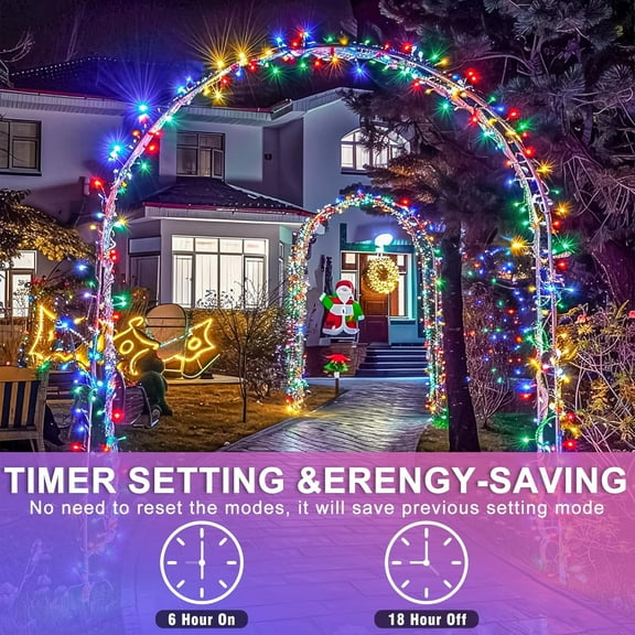 SLFR-120 LED Christmas Lights Indoor Outdoor, 40ft 8 Modes Clear Wire Christmas String Lights Indoor, Plug in Twinkle Fairy Light for Bedroom Tree Christmas Decorations, Multicolor