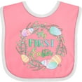 thumbnail image 3 of Inktastic My First Easter Pastel Colored Wreath Boys or Girls Baby Bib, 3 of 4