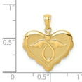 thumbnail image 3 of 14k Yellow Gold Angel in Heart Charm Pendant, 3 of 7
