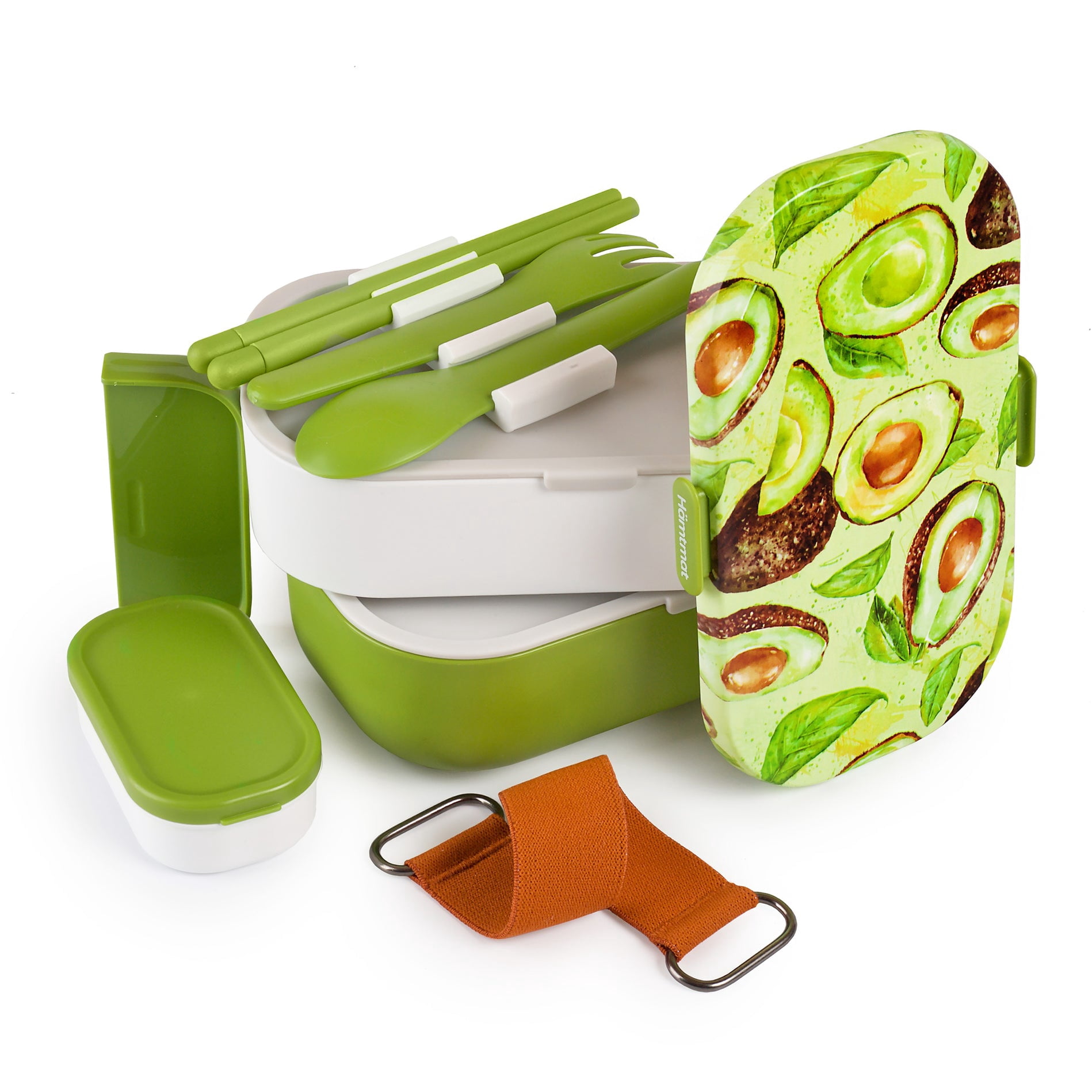 Premium Leakproof Bento Lunch Box Avocado Green Bento Box for Adults