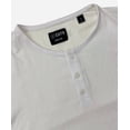 thumbnail image 2 of Cuts Clothing Men's Curve Hem Henley 4 Way Stretch Tee T-Shirt (Medium, White), 2 of 3