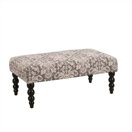 Riverbay Furniture Bedroom Bench in Gray Damask
