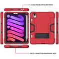 thumbnail image 5 of Dteck Case for iPad Mini 7 A17 Pro 2024 / iPad Mini 6 2021 8.3 Inch, Heavy Duty Silicone+PC Shockproof Rugged Protective Case Stand Cover for iPad Mini 7th/6th Generation 8.3",Red+Black, 5 of 6