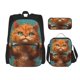 thumbnail image 1 of Balery Strong Kitten Lifting Weights Mochila escolar 3 en 1 para niños: mochila resistente con lonchera térmica y estuche para lápices. Mochila escolar para niños y niñas., 1 of 7