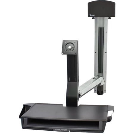 UPC: 0698833018189 | Ergotron StyleView Sit-Stand Combo System with Worksurface – Mounting kit (handle  CPU holder  2 track covers  2 cable channels  wrist rest  display mount  keyboard tray  wall CPU mount  slide-out mouse tray  VESA mount bracket  wall track 34   CPU spacer  CPU and arm track mount bracket kits  barcode scanner and mouse holder  combo arm) – for LCD display / PC equipment – small CPU holder – aluminum  high-grade plastic – polished aluminum – screen size: up to 24