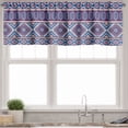 thumbnail image 3 of Ambesonne Mexican Valance & Curtain, Tribal Geometric Fashion, 55"x24", Sea Blue Eggplant White, 3 of 7