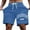 Blue, variant on Men's Street Style Letter Print Casual Shorts Slight Stretch Polyester