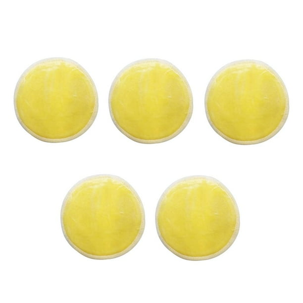 Paquetes de 5 Paquetes Naturales - Almohadils Desmaquilntes de Fibra de Bambú para - Almohadils Faciales - Amarillo Yinane Almohadillas desmaquillantes reutilizables