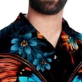 thumbnail image 5 of Flower Butterfly Men's Short Sleeve Poplin Shirt with Spread Collar Tops, Casual Printed Button Down, Summer Beach Shirt for Men - Unisex, Stylish Men's Shirts, 5 of 6