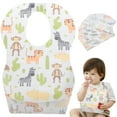 thumbnail image 1 of 20pcs desechable impermeable babero ajustable cinta mágica lindo comedor baberos para bebé recién nacido, 1 of 7
