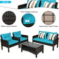 Costway 4PCS Patio Rattan Furniture Set Loveseat Sofa Coffee Table W