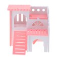 thumbnail image 2 of Hamster Hideout Hamster House Jaulas Wooden toys, tres , Rosa Rosado Yinane Hamster Hideout Hut, 2 of 8
