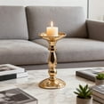 thumbnail image 4 of SLYNSHome Vintage Candle Holders Gold Pillar Candles Holders Table Centerpieces Metal Taper Candle Holders Candlestick Holders Housewarming Gift - M, 4 of 6
