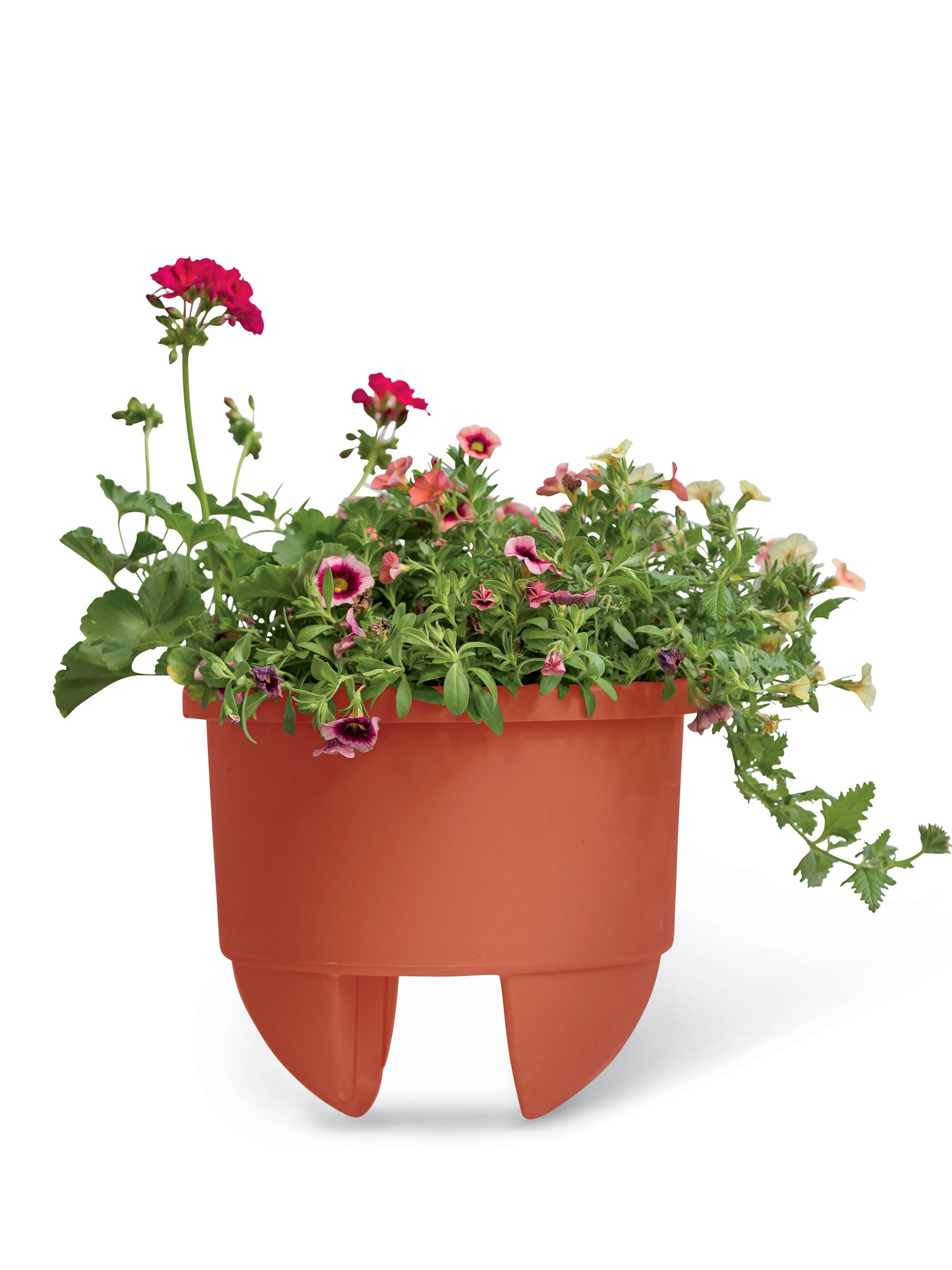 Apollo Plastics Deck and Fence Round Railing Planter (Set