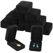 BANGCOOL 12 Pcs Necklace Pendant Boxes, Black Velvet Jewelry Storage Cases, Jewelry Display Holders, Classic Necklace Packing Boxes for Proposal, Engagement, Wedding, Anniversary, Birthday