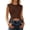 Brown, variant on Tees for Women Women's Slim Fit Sleeveless Top with Back Straps Crossover Hem Yellow L