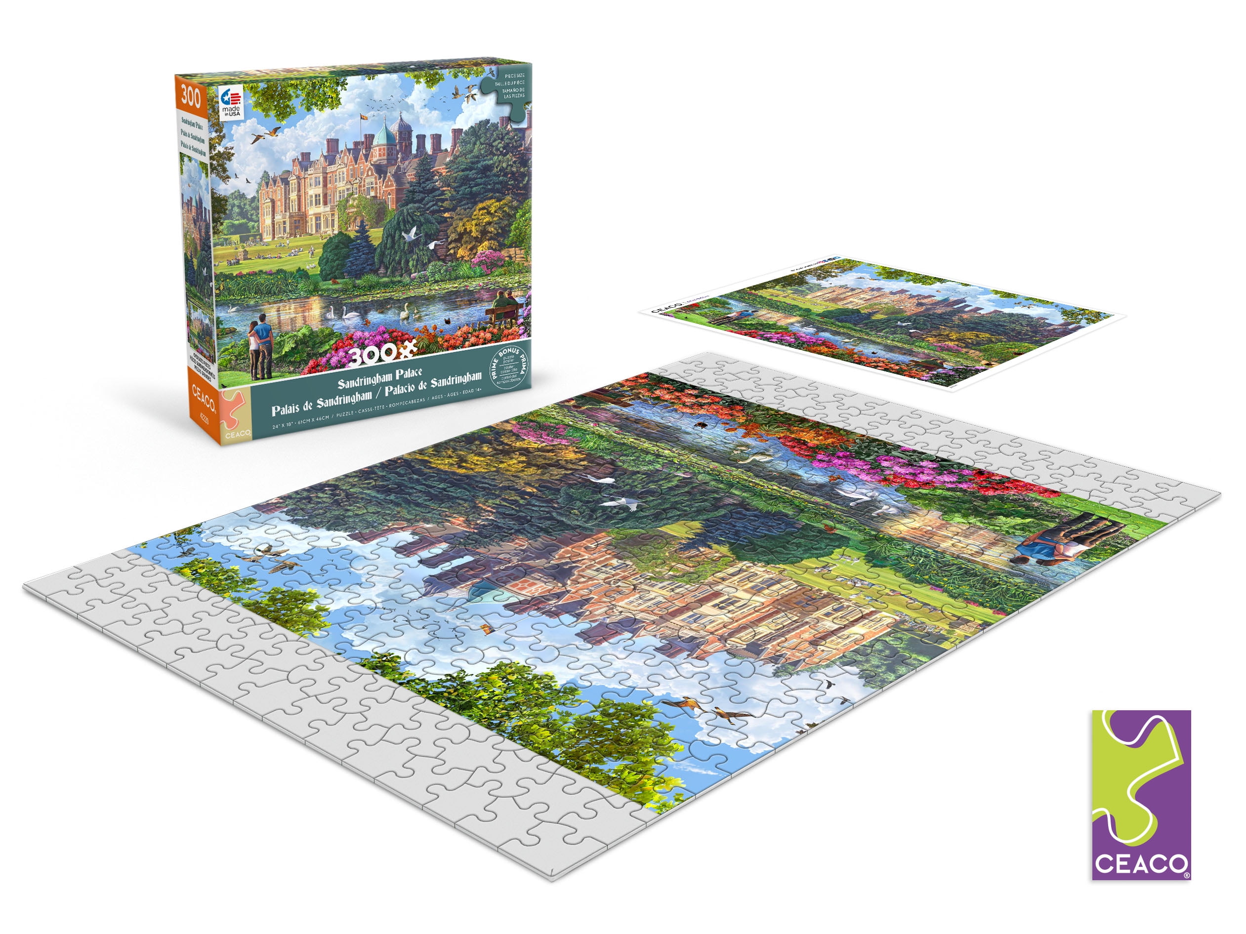Ceaco Steve Crisp Sandringham Palace 300-Piece Interlocking Jigsaw Puzzle for Children Ages 14+