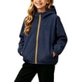 thumbnail image 4 of Mitankcoo Girls Hooded Lined Softshell Jacket Full Zip Windproof Outerwear with Pockets for Kids Outdoor Casual Coat 1-13Y, 4 of 7
