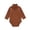 AB180 Brown, variant on Tisuna Girls Fall Romper Solid Color Long Sleeve High Neck Snap Button Bodysuit Soft Comfortable Everyday Wear Jumpsuit Size 12-18 Months