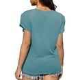 thumbnail image 5 of Anbech Women Petal Short Sleeve Shirt Twist Front Dressy Blouse Short Sleeve Casual Tops, 5 of 5