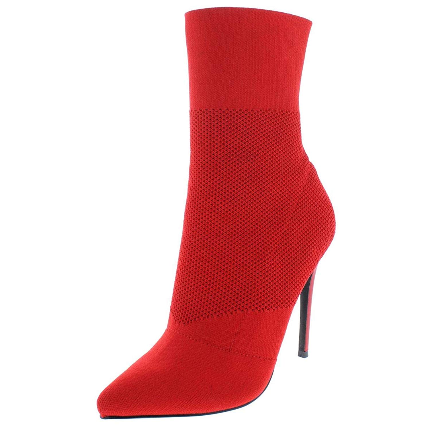 red heeled sock boots