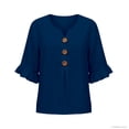 thumbnail image 4 of Kelon Short Sleeve Womens Linen Cotton Tops Vacation Casual Outfits Blouses Dressy Casual Summer Outfits 2026, 4 of 4