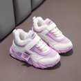 thumbnail image 4 of Dpytoraw Winter Kids Sneakers With Sole Lightweight Outdoor Winter Shoes For Girls Cozy Fleece Lined Straps And Laces Warm Durable Play Shoes Girls Sports Shoes Size 1.5, 4 of 5