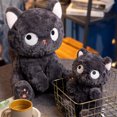 thumbnail image 3 of Adorable juguete de peluche de gato negro con tres poses divertidas: muñeco de peluche suave y tierno para decoración del hogar, almohada para dormir y regalo de cumpleaños, 3 of 8
