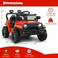thumbnail image 3 of Gymax Kids Ride on Car Truck 12V Battery Powered Electric Vehicle w/ Foldable Mirrors Red, 3 of 10