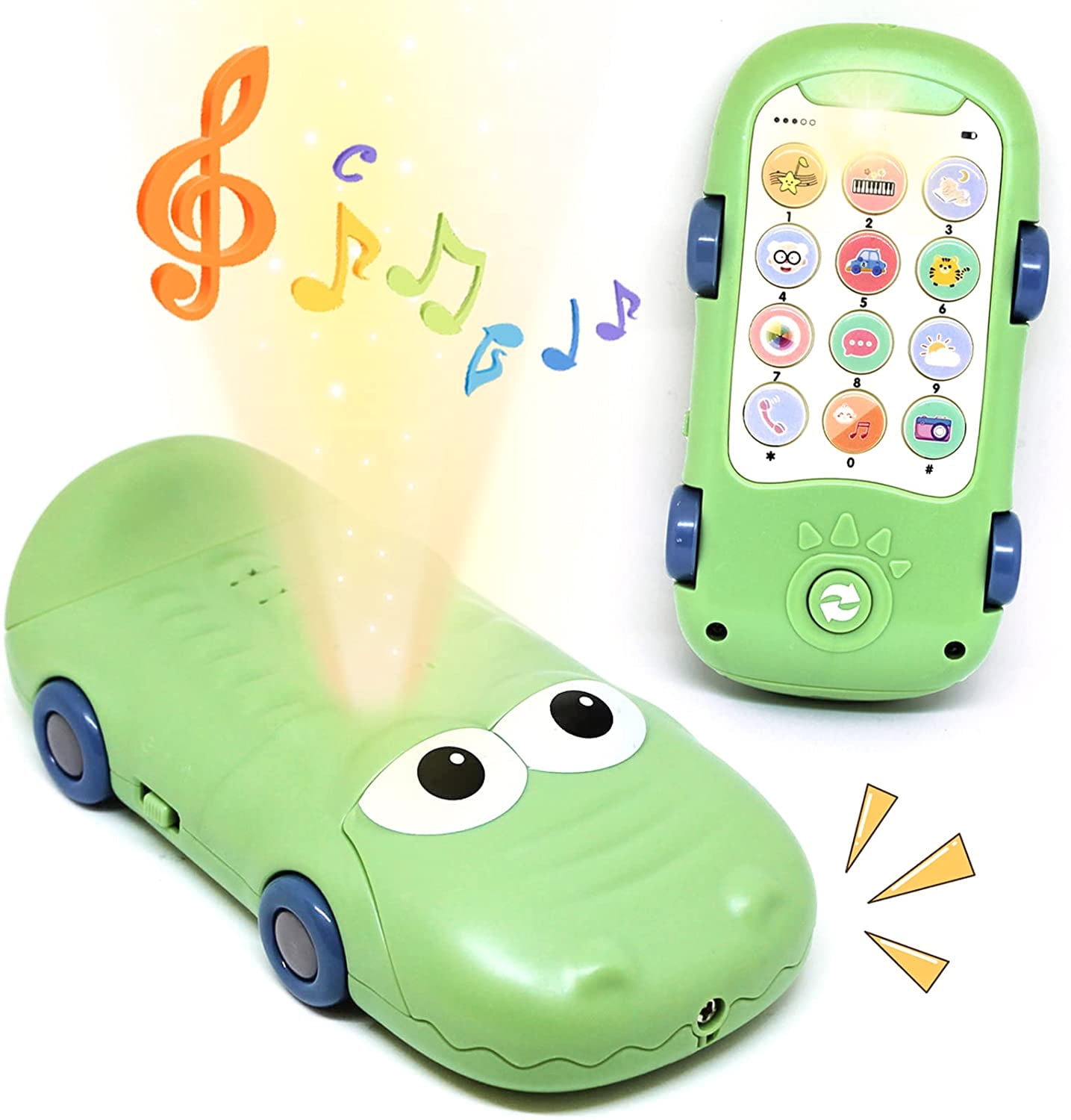 ANTIC DUCK Baby Toy Phone with Lights, Music Cell Phone Toys  for Toddlers Age 1 2 3 Years Old Boys Girls