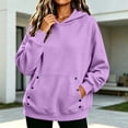 thumbnail image 6 of Nowekniz Women Oversized Drop‑Shoulder Fleece Hoodie Pullover Sweatshirt, Soft‑Touch Top With Large Kangaroo Pocket, Solid Color Casual Fall Daily Outfits, 6 of 7