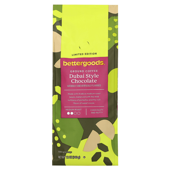 bettergoods Medium Roast Dubai Style Chocolate Ground Coffee, 12 oz