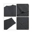 thumbnail image 2 of Kallspin Men’s Wool Blend V-Neck Cable-Knit Cardigans Sweaters (Charcoal, 3X-Large), 2 of 8