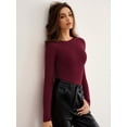 thumbnail image 5 of MOYIKO Slim Fitted Thermal Long Sleeve Shirts for Women Undershirts Crewneck Basic Tees, 5 of 7