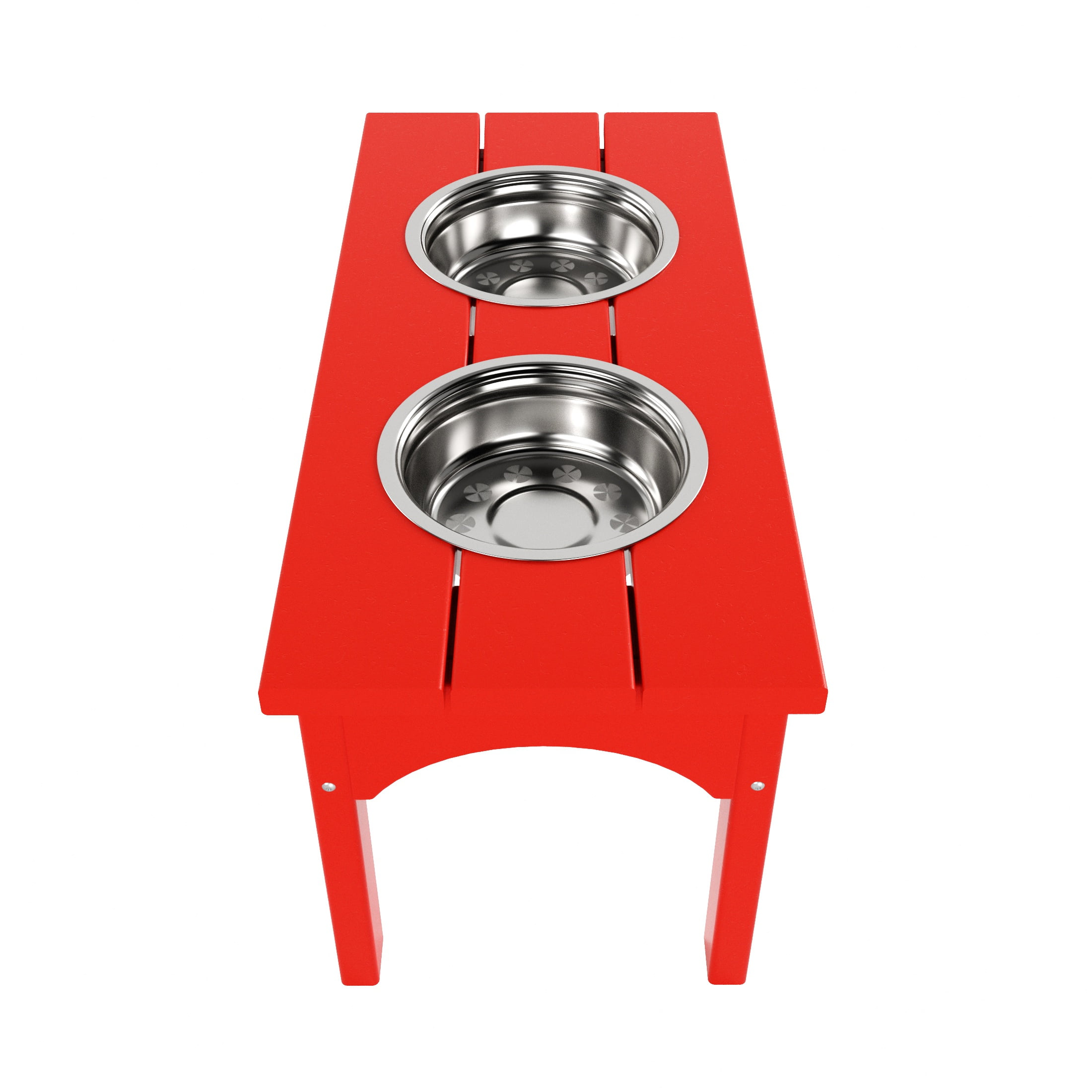 WestinTrends Elevated Modern Pet Stand Feeder for Cats & Dogs Puppy, Removable stainless steel bowls, UV and Weather Resistant